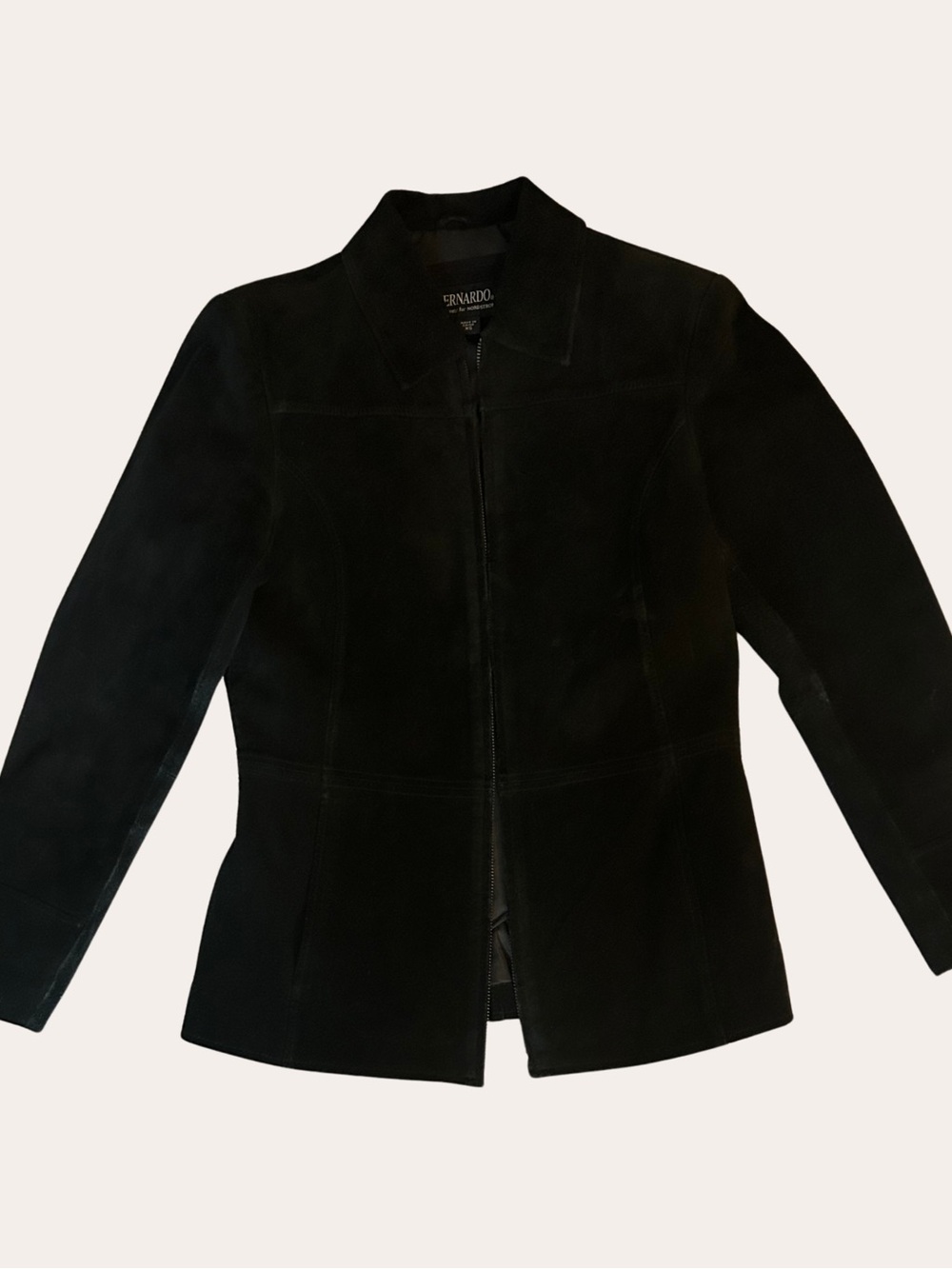 Bernardo Nordstrom Women’s Suede Leather Jacket Black Size XS Y2K Pockets